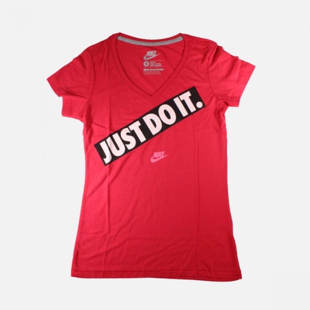 NWT Nike: Medium White Just Do It Logo Short Sleeve Round Neck Workout Tee - Picture 5 of 7